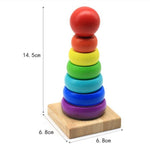 Montessori Wooden Stacking Rainbow Tower - Pink & Blue Baby Shop - Review