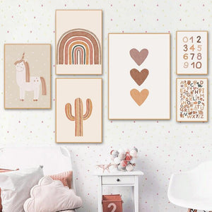 Nursery Art Wall Alpaca, Numbers, Rainbow - Pink & Blue Baby Shop - Review
