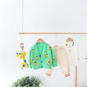 Spring / Autumn 3 Pcs Cute Giraffe Design Coat + T-Shirt + Pants Set for Boys - Pink & Blue Baby Shop - Review