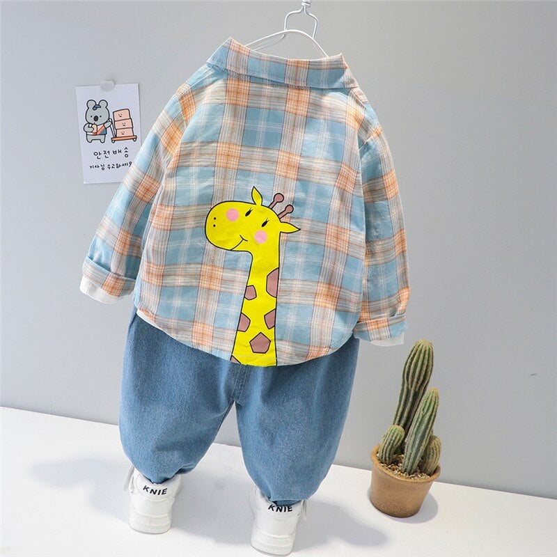 Spring Autumn Baby Boys Clothing Sets Cartoon Giraffe - Pink & Blue Baby Shop - Review