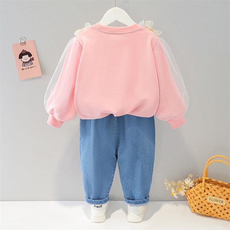 Spring / Autumn Baby/Toddler Rabbit Cartoon 2 Pcs Clothes Set - Long Sleeves T+ Pants - Pink & Blue Baby Shop - Review
