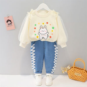 Spring / Autumn Baby/Toddler Rabbit Cartoon 2 Pcs Clothes Set - Long Sleeves T+ Pants - Pink & Blue Baby Shop - Review