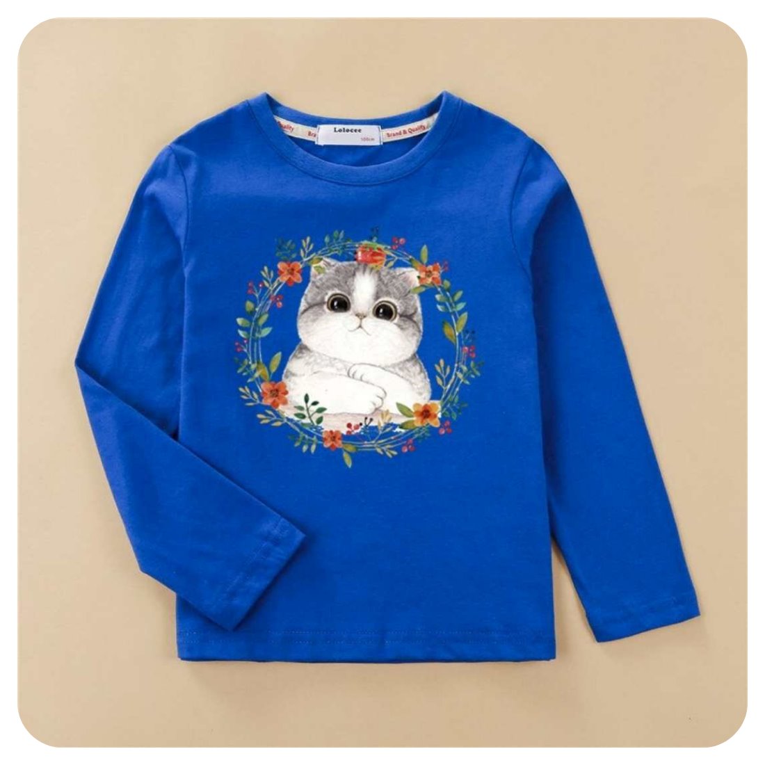Spring Long Sleeves Cute Kitty T-Shirt - Pink & Blue Baby Shop - Review