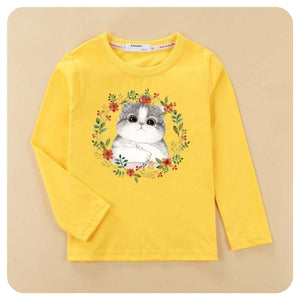 Spring Long Sleeves Cute Kitty T-Shirt - Pink & Blue Baby Shop - Review