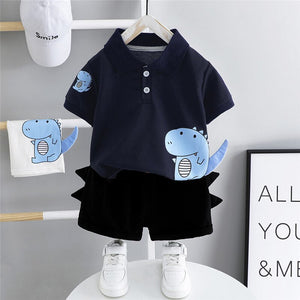 Spring / Summer 2 Pcs Clothing Cute Dinosaur Design T-Shirt + Shorts - Pink & Blue Baby Shop - Review