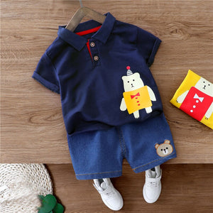 Spring / Summer 2 Pcs Clothing Cute Teddy Bear Design T-Shirt + Shorts - Pink & Blue Baby Shop - Review