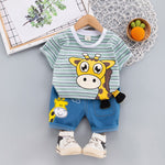 Spring / Summer 2 Pcs Clothing Giraffe Design T-Shirt + Shorts - Pink & Blue Baby Shop - Review