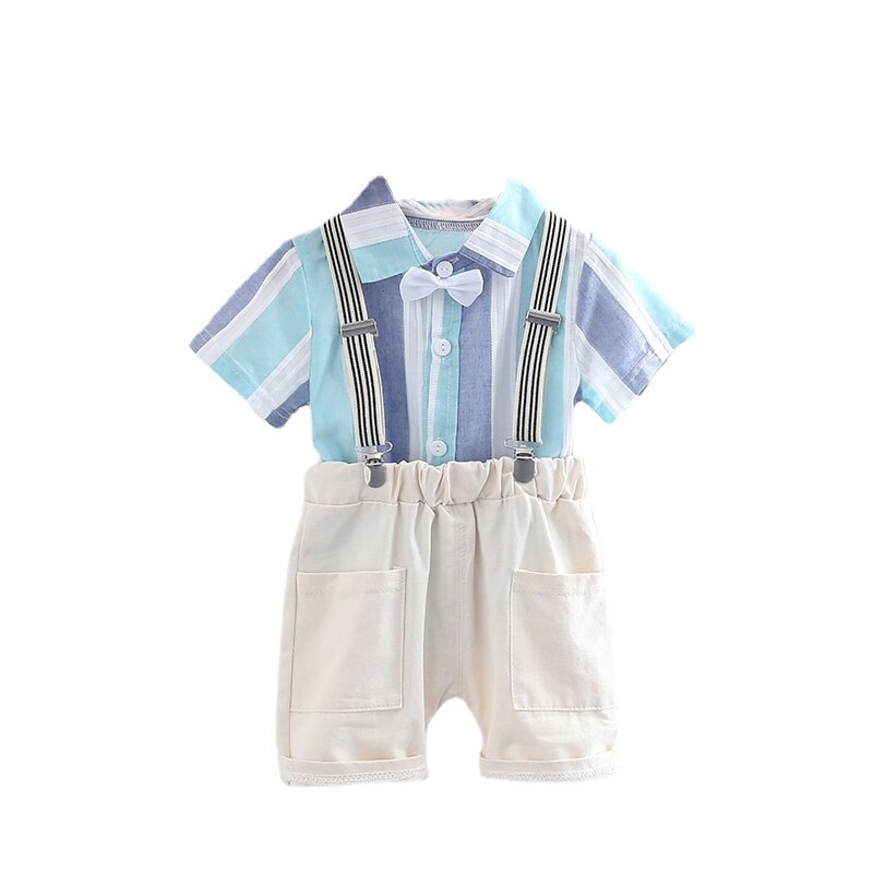 Spring / Summer 2 Pcs Clothing Striped Shirt + Shorts for Boys - Pink & Blue Baby Shop - Review