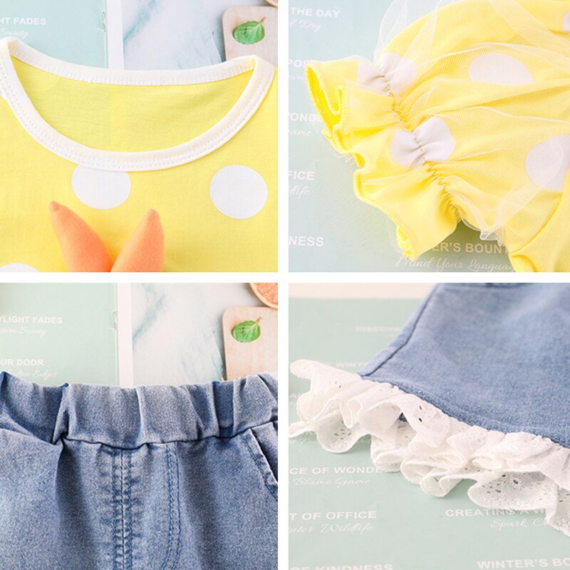 Spring / Summer 2 Pcs Girls' Clothing Set - Top + Shorts - Pink & Blue Baby Shop - Review