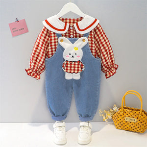 Spring/Autumn 2 Pcs Bunny Girls Outfit - Pink & Blue Baby Shop - Review
