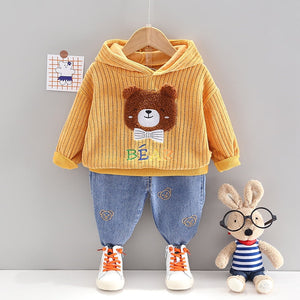 Spring/Autumn 2Pcs Teddy Bear Clothing Set Long Sleeves Hoodie+Pants - Pink & Blue Baby Shop - Review