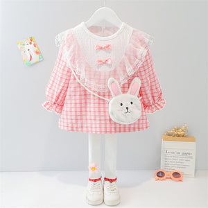 Spring/Autumn 2Pcs Clothing Set + Kitty Bag for Girls - Pink & Blue Baby Shop - Review
