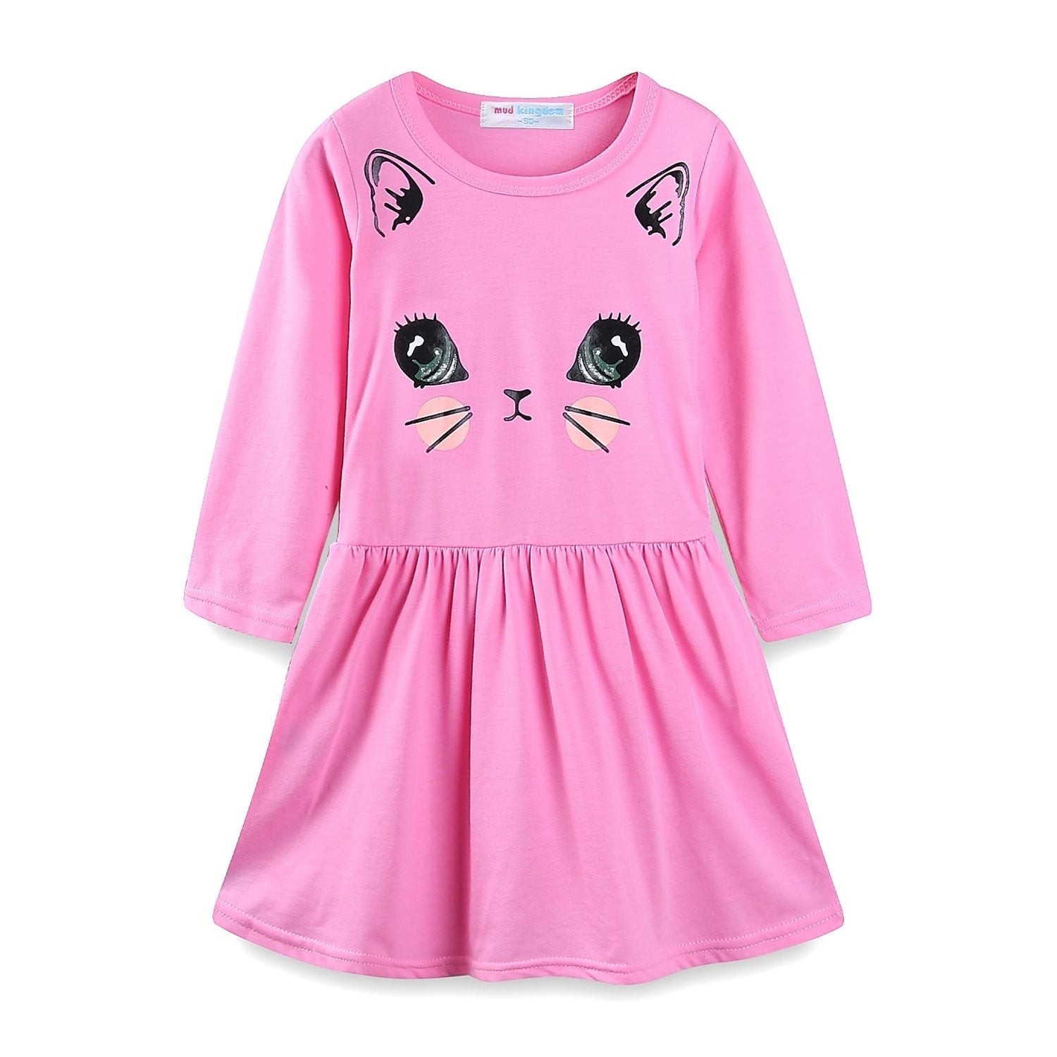 Spring/Autumn Long Sleeves Dress with Cat Design for Girls 3T / Pink1