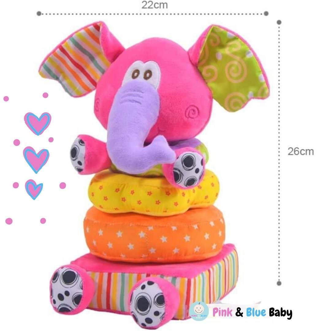 Stacking Plush Elephant Educational Toy - Pink & Blue Baby Shop - Review