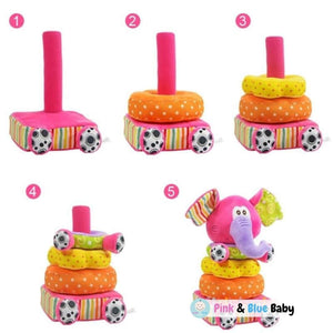 Stacking Plush Elephant Educational Toy - Pink & Blue Baby Shop - Review