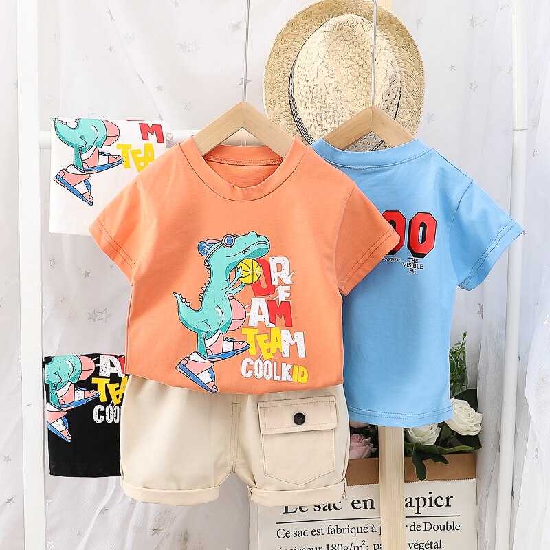 Summer 2 Pcs Clothing Set for Kids - Croc Tee + Shorts - Pink & Blue Baby Shop - Review