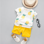 Summer 2 Pcs Unisex Pineapple T-shirt + Shorts - Pink & Blue Baby Shop - Review