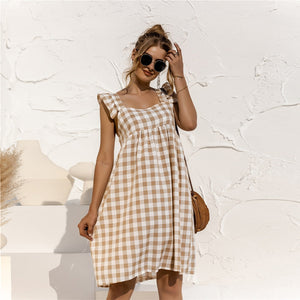brown gingham maternity dress PinkBlush Mocha Gingham Smocked Button Down Maternity Midi Dress XL