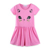 Summer Short Sleeves Dress with Cat Design for Girls - Pink & Blue Baby Shop - Review