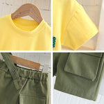 Summer Unisex 2 Pcs Clothing Set Solid Hue Design T-Shirt + Shorts - Pink & Blue Baby Shop - Review