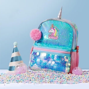 glitter unicorn mini backpack Unicorn Backpack For Girls – Pink & Blue Baby Shop