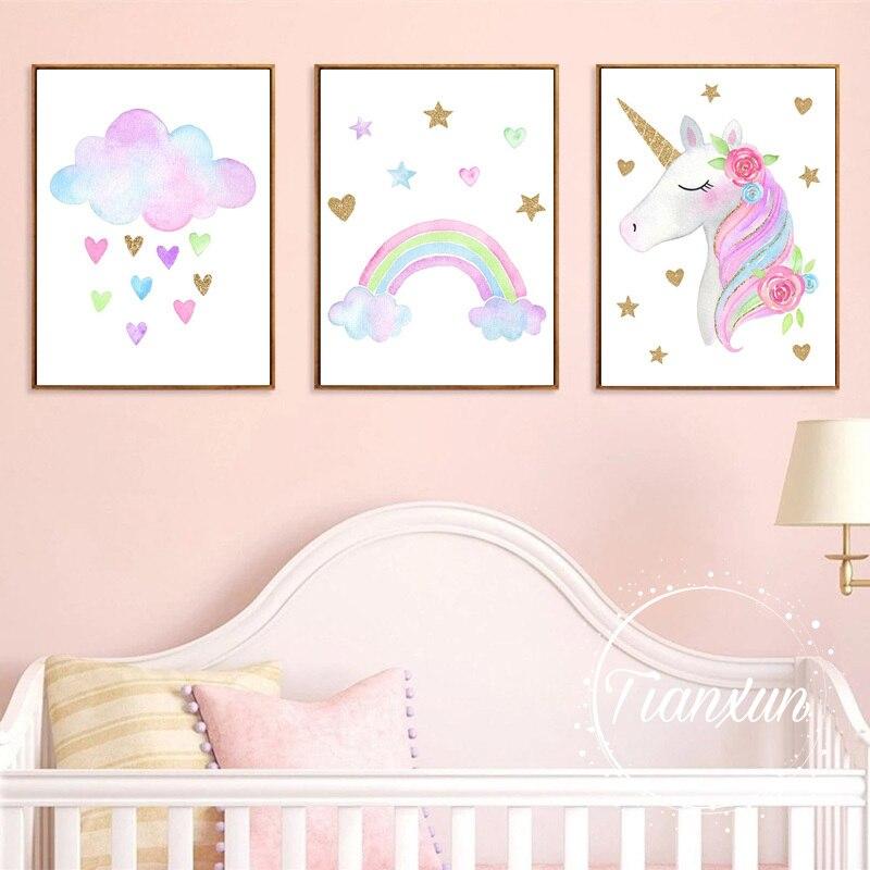 Unicorn Canvas Kids Room Decor - Pink & Blue Baby Shop - Review