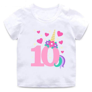 Unicorn Number 1-10 Girls Summer T-shirt – Pink & Blue Baby Shop