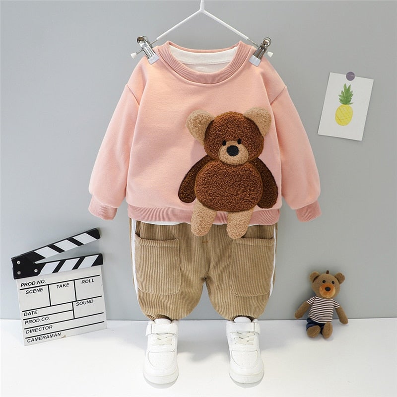 Spring/Autumn Baby/Toddler Teddybear 2 Pcs Clothes Set - Long Sleeves T+  Pants