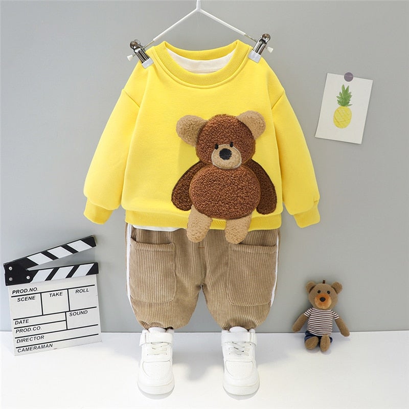 Spring/Autumn Baby/Toddler Teddybear 2 Pcs Clothes Set - Long Sleeves T+ Pants - Pink & Blue Baby Shop - Review