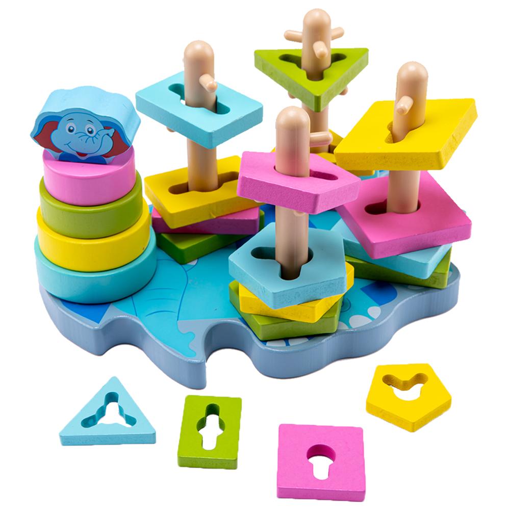 Montessori 3D Puzzle Educational Wooden Toy - Pink & Blue Baby Shop - Review