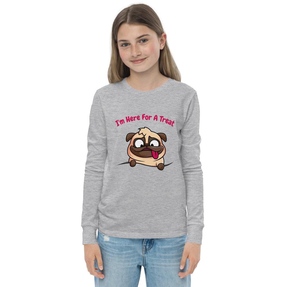 Youth long sleeve tee - Dog Here For Treat - Pink & Blue Baby Shop - Review