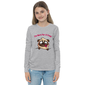 Youth long sleeve tee - Dog Here For Treat - Pink & Blue Baby Shop - Review