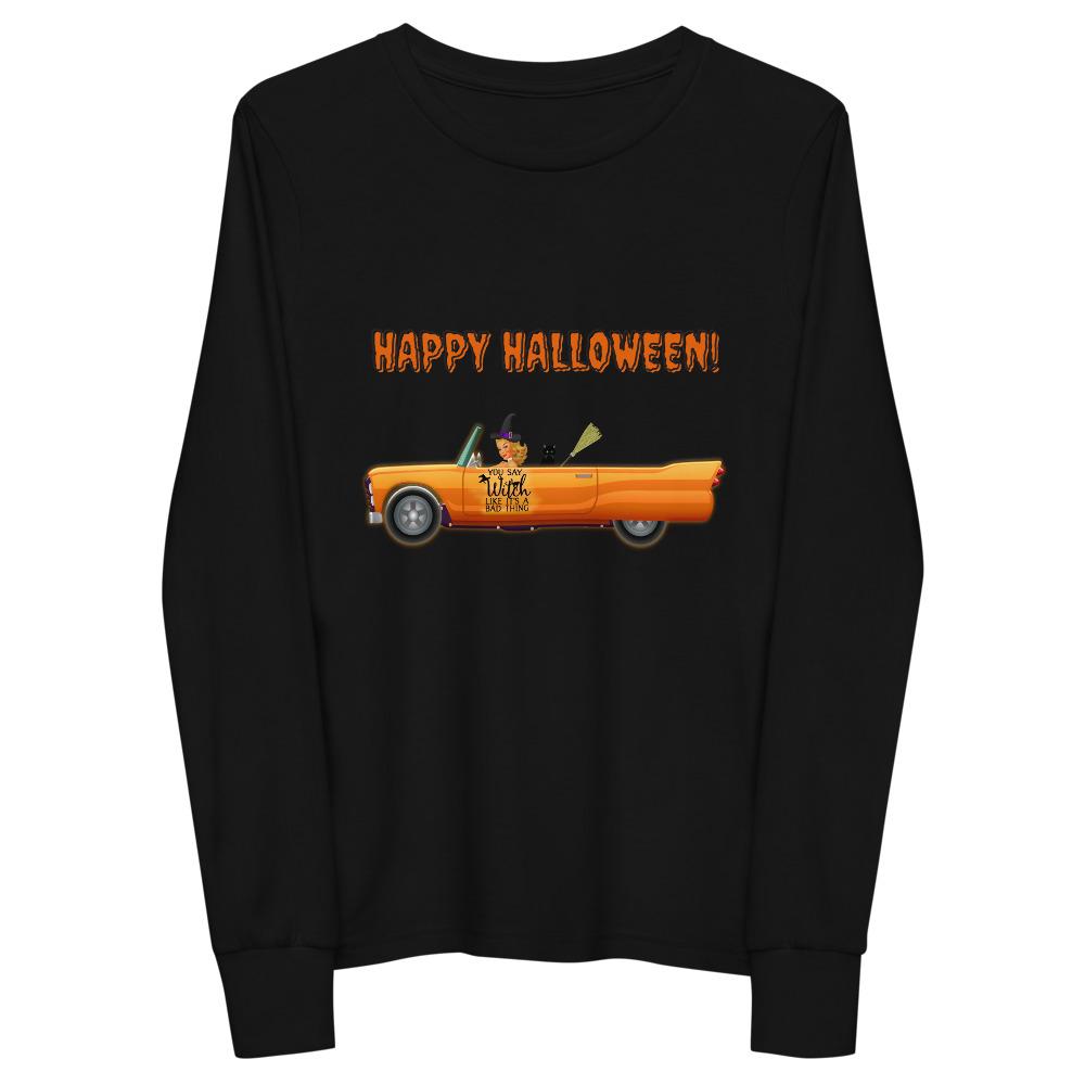 Youth long sleeve tee - Witch In the Car - Pink & Blue Baby Shop - Review